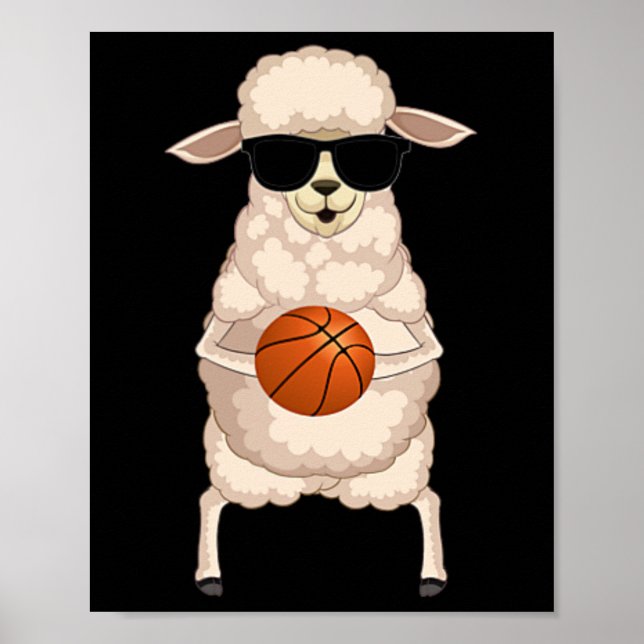 Funny Sheep Lamb Wearing Sungles Playing Sketll  Poster (Framsidan)