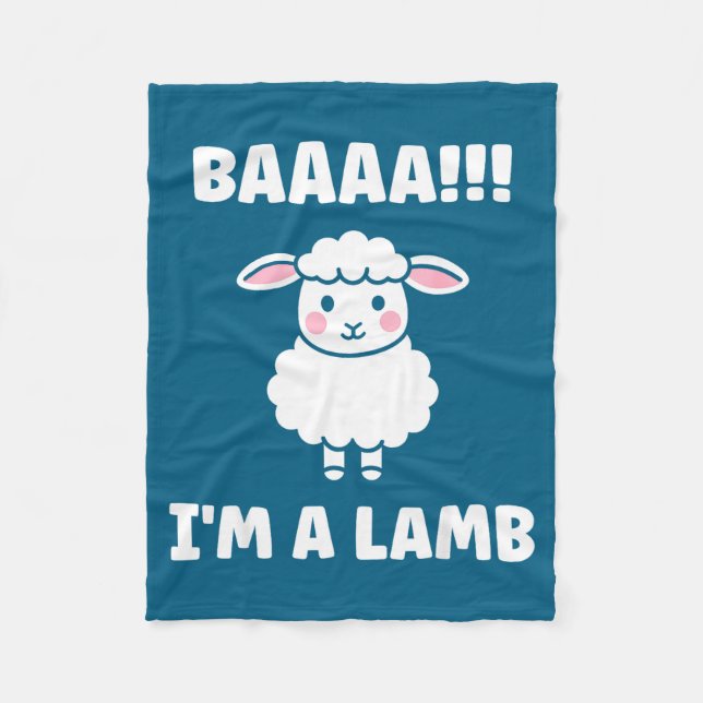Funny Sheep Quote Baaah I'm A Lamb  Fleecefilt (Framsidan)