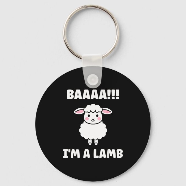 Funny Sheep Quote Baaah I'm A Lamb  Nyckelring (Framsida)