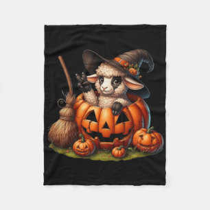 Funny Sheep Witch Pumpkin Halloween Manar Womens K Fleecefilt
