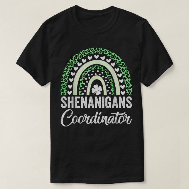 Funny Shenanigans Coordinator St patrick's day Tea T Shirt (Design framsida)