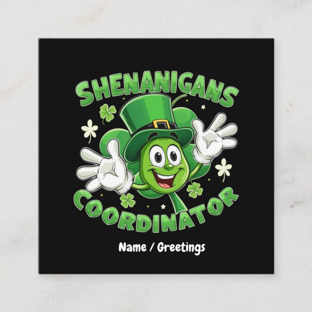 Funny Shenanigans-samordnare Fyrkantigt Visitkort (Framsida)