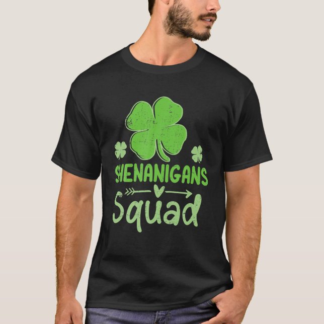 Funny Shenanigans Squad St Patrick's Day Matching T Shirt (Framsida)