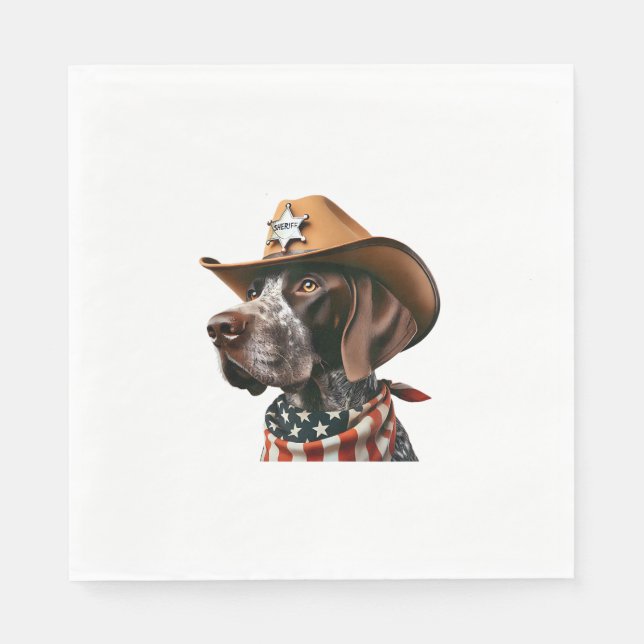 Funny sheriff Hund tröja German Pointer Hund Mamma Pappersservett (Framsidan)