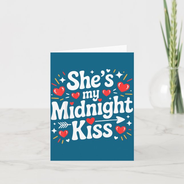 Funny She's My Midnight Kiss Valentine Matching Co Kort (Framsida)