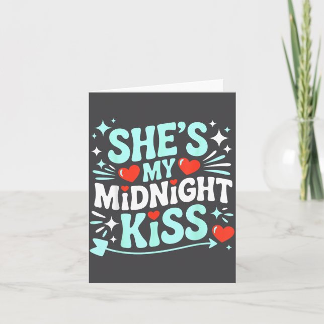 Funny She's My Midnight Kiss Valentine Matching Co Kort (Framsida)