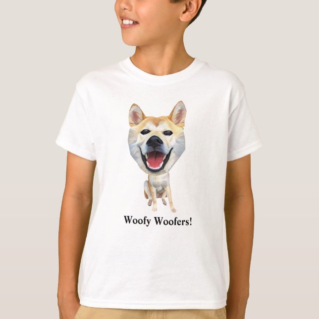 Funny Shiba Inu Hund Boys T-Shirt (Framsida)