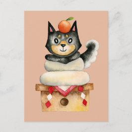 Funny Shiba Inu Hund Japanska nya år Vykort