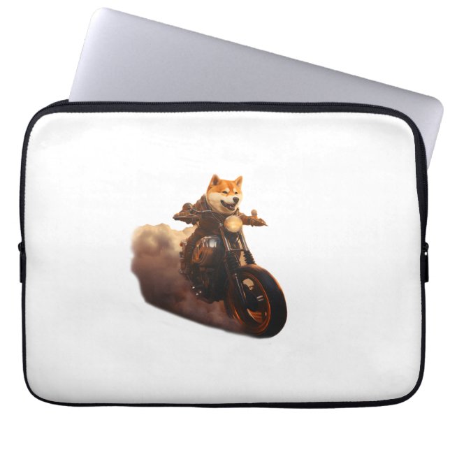 FUNNY , Shiba Inu, Motorcycle, Hund, Puppet, Manar Laptop Fodral (Framsidan)