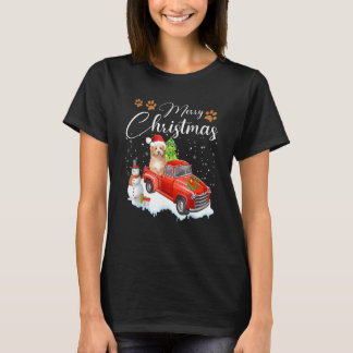 Funny Shih Tzu Hund Snö Lastbil jul Julafton Pajam T Shirt