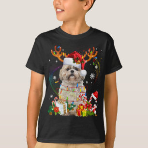 Funny Shih Tzu jul Reindeer jul Ljus T Shirt