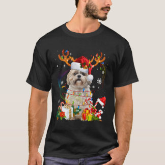 Funny Shih Tzu jul Reindeer jul Ljus T Shirt