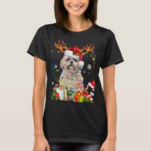Funny Shih Tzu jul Reindeer jul Ljus T Shirt