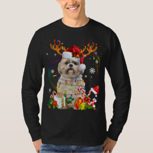 Funny Shih Tzu jul Reindeer jul Ljus T Shirt