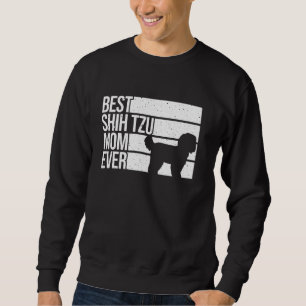 Funny Shih Tzu Mamma för Women Girl Mors dag Hund Lång Ärmad Tröja