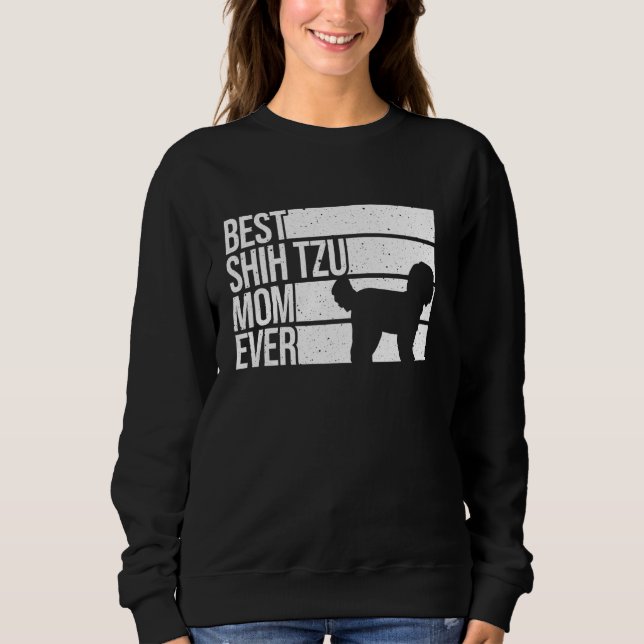 Funny Shih Tzu Mamma för Women Girl Mors dag Hund T Shirt (Framsida)
