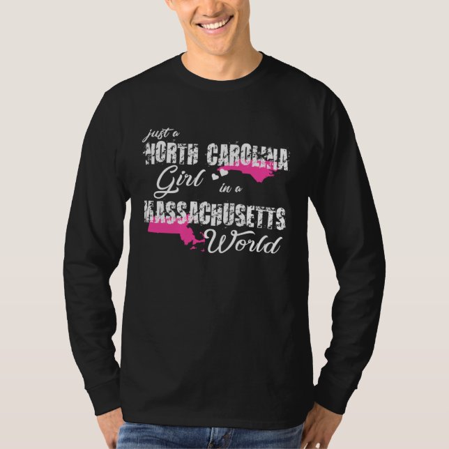Funny Shirts Just a North Carolina girl in a Massa T Shirt (Framsida)