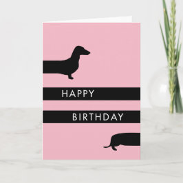 Funny shock rosa Dachshund Grattis på födelsedagen Kort