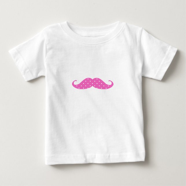 Funny Shock rosa Girly Polka dots Mustache Tröja (Framsida)