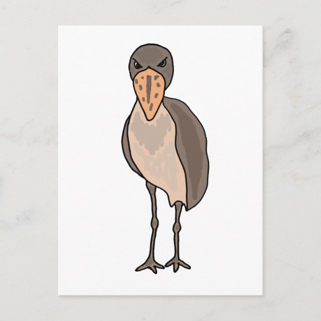 Funny Shoebill Bird Design Vykort (Framsida)