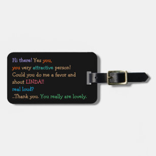 Funny Shout My Namn Humor Black Travel Luggage Bagagebricka