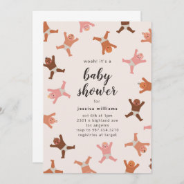 Funny Shower of Spädbarn Gender Neutral Inbjudningar