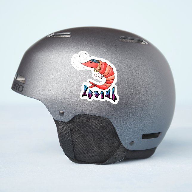 Funny Shrimp Sticker Klistermärken (Hjälmsidan)