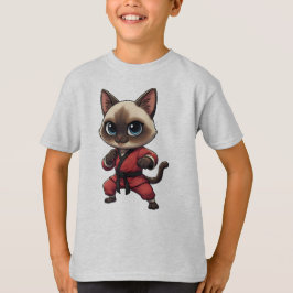 Funny Siamese Kung Fu Cat, Kitten Martial Arts T Shirt