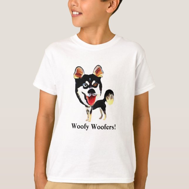 Funny Siberian husky Boys T-Shirt (Framsida)