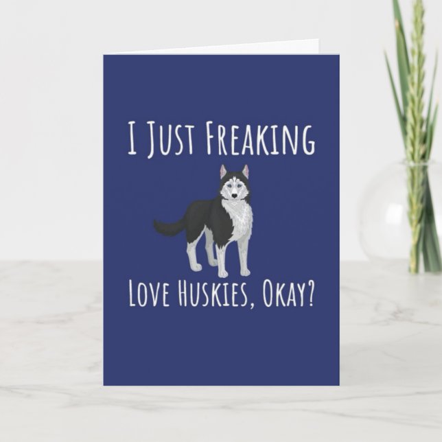 Funny Siberian Husky Cards Huskies Pet Lover Owner Kort (Framsida)