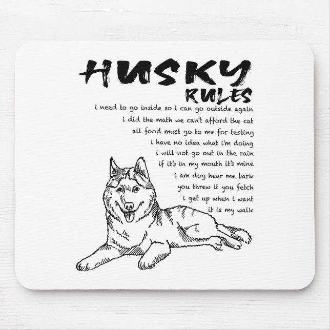 Funny Siberian Husky Dog Hand Drawn Art Men Women  Musmatta (Framsidan)