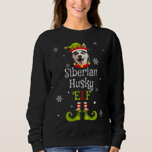 Funny Siberian husky Elf jul Pet Puppy Hund L T Shirt