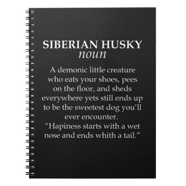Funny Siberian Husky Gifts For Dog Lovers Animal  Anteckningsbok (Framsidan)