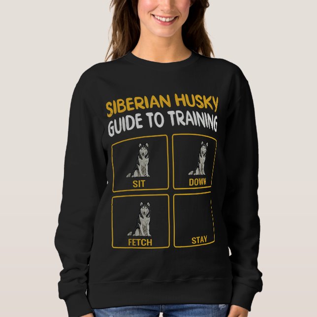 Funny Siberian husky Guide to Training Hund Obedie T Shirt (Framsida)