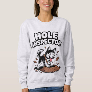 Funny Siberian husky Hund ’Hål-inspektör’ Grävande T Shirt