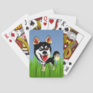 Funny Siberian husky Hund-uppspelningskort Casinokort