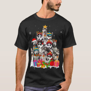 Funny Siberian husky Julgran Pet Hund älskare T Shirt