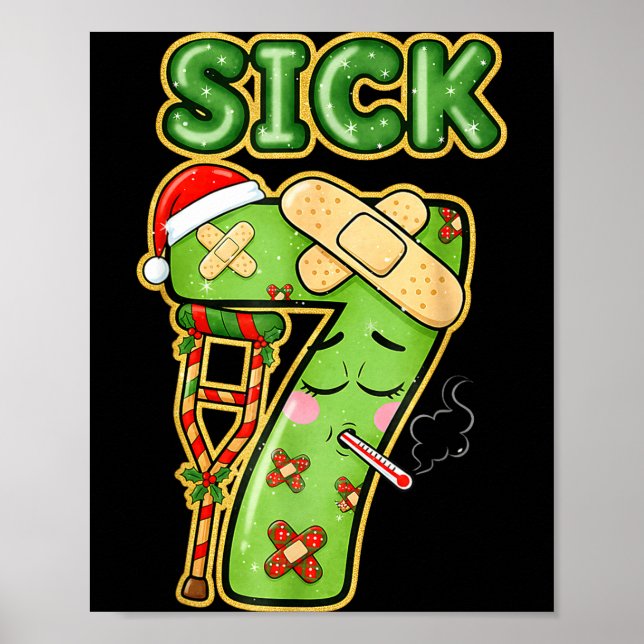 Funny Sick Seven Meme 67 Six Seven Santa Hat Chris Poster (Framsidan)