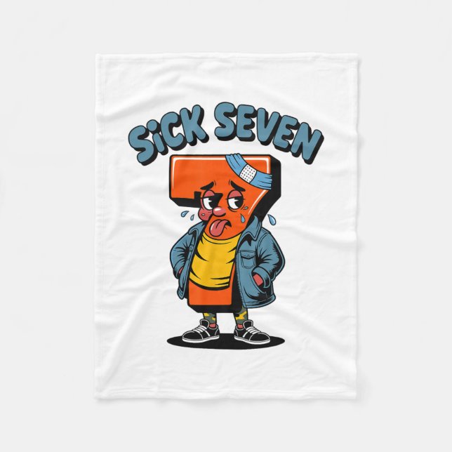 Funny Sick Seven Meme Six Seven Wordplay Halloween Fleecefilt (Framsidan)