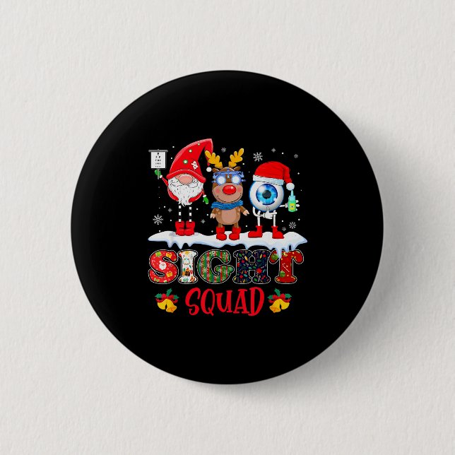 Funny Sight Squad Gnome Reindeer Santa Christmas O Knapp (Framsida)