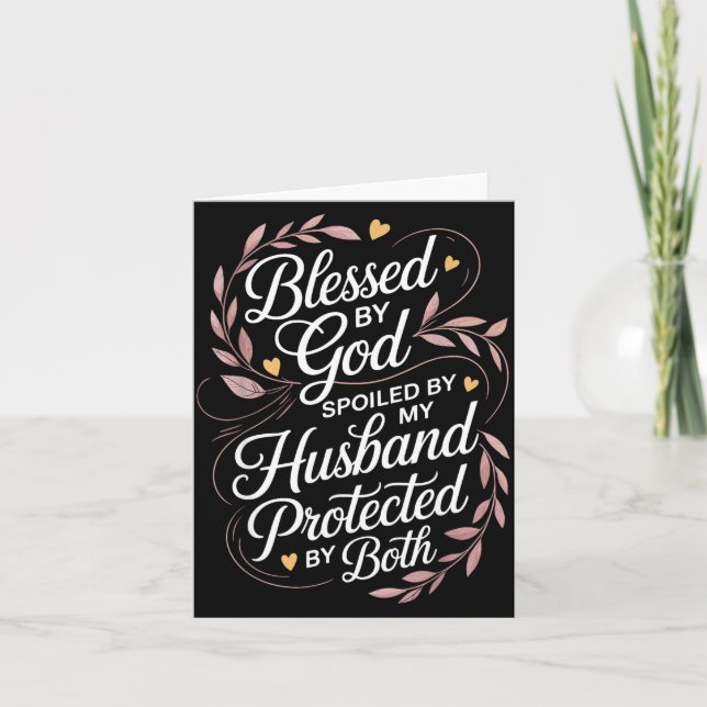 Funny Siled Wife Art For Women Girls Mpy Old Husba Kort (Framsida)