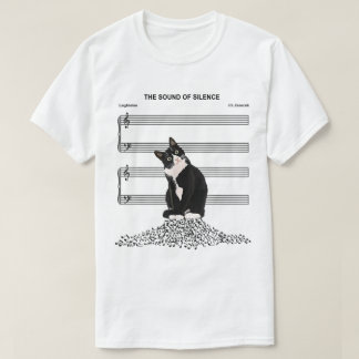 Funny Silent Cat Music Parody Design T Shirt