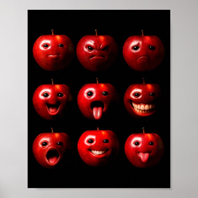 Funny Silly Ai Gen Z Meme Brainrot Humor Fruit Lov Poster (Framsidan)