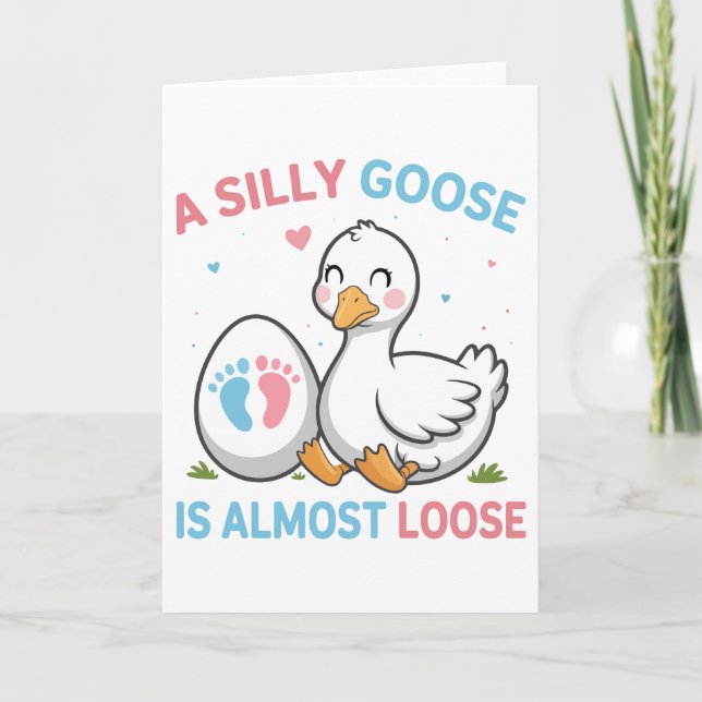 Funny Silly Goose Greeting Card | Cute Meme Card Kort (Framsida)