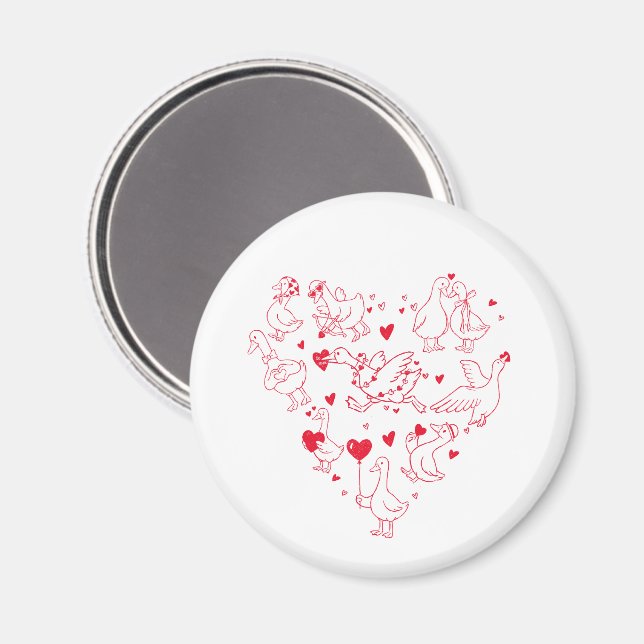 Funny Silly Goose Heart Magnet | Valentine’s Day  (Front/Back)