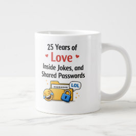 Funny Silver Wedding Anniversary Mug Gift Jumbo Mugg