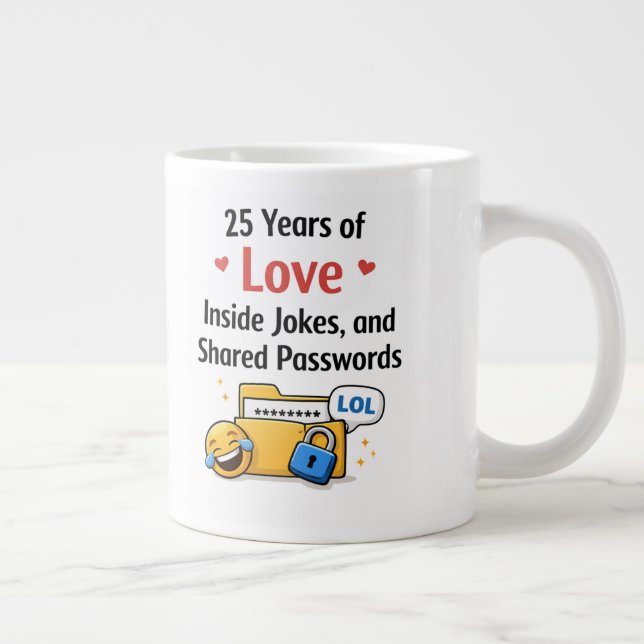 Funny Silver Wedding Anniversary Mug Gift Jumbo Mugg (Höger)