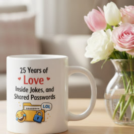 Funny Silver Wedding Anniversary Mug Gift Jumbo Mugg