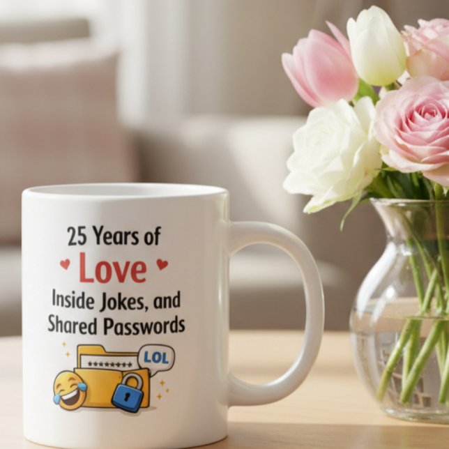 Funny Silver Wedding Anniversary Mug Gift Jumbo Mugg (Skapare uppladdad)
