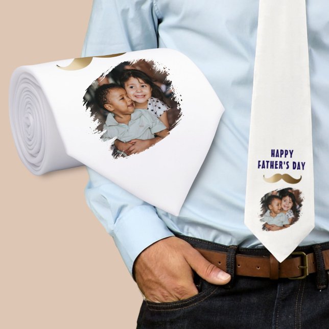 Funny Simple Mustache Lycklig Fars dag Photo Slips (Skapare uppladdad)